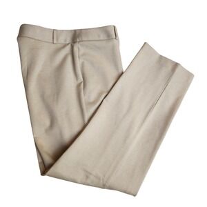 J. McLaughlin Tan Beige Straight Leg Ankle Slit Career Business‎ Pants Size 14